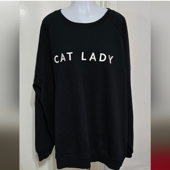 Black 'Cat Lady' Sweatshirt - Picture 3 of 8